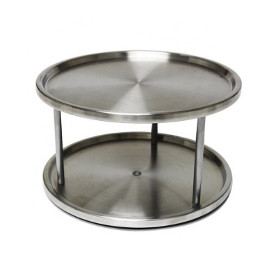 2 Tier stainless steel kitchen lazy susan