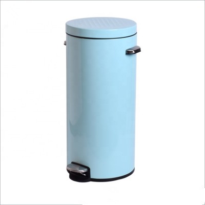 Round Metal Small Trash Can Garbage Container Bin for Bathrooms Kitchens, Home Offices