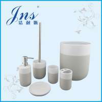 6pcs ceramic bathroom set with waste bin