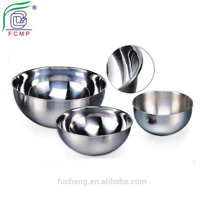 High Quality 3-pieces Rimmed Stainless Steel Mixing Bowls