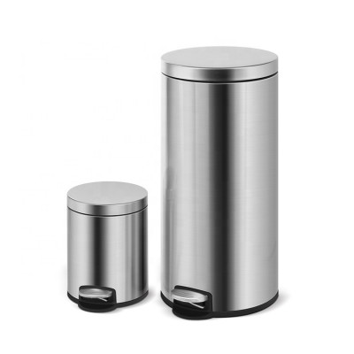 Eco-Friendly Stainless Steel Trash Bin For Home Usage With The Foot Pedal For Household