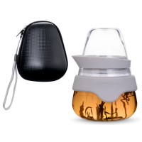 Tea Kettle Infuser Gift Set, Glass Teapot with Removable Silicone Strainer, High Borosilicate Tea Pot with Cup