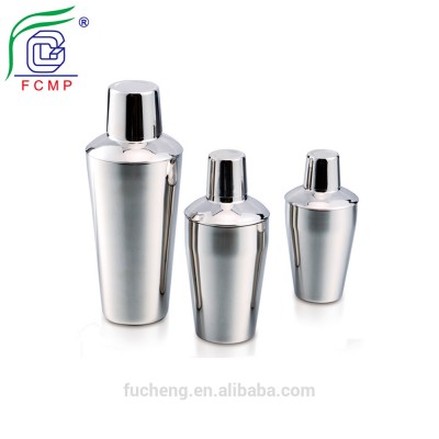 350ML/ 550ML/ 750ML bar accessories shiny stainless steel bar set shaker bottle with 30ML tasses/ tappies